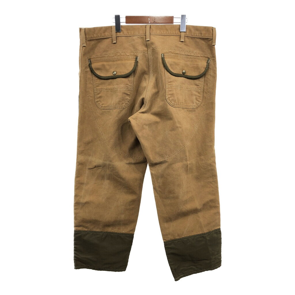 90年代 USA製 Carhartt カーハート ダック ナイロン ハンティングパンツ 大きいサイズ ブラウン (メンズ W42 L30) 中古 古着 Q7743
