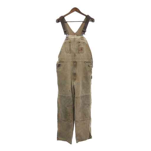Carhartt カーハート ダック ダブルニー ビブオーバーオール ベージュ (メンズ W36 L32) 中古 古着 Q7927 Carhartt カーハート ダック ダブルニー ビブオーバーオール ベージュ (メンズ W36 L32) 中古 古着 Q7927