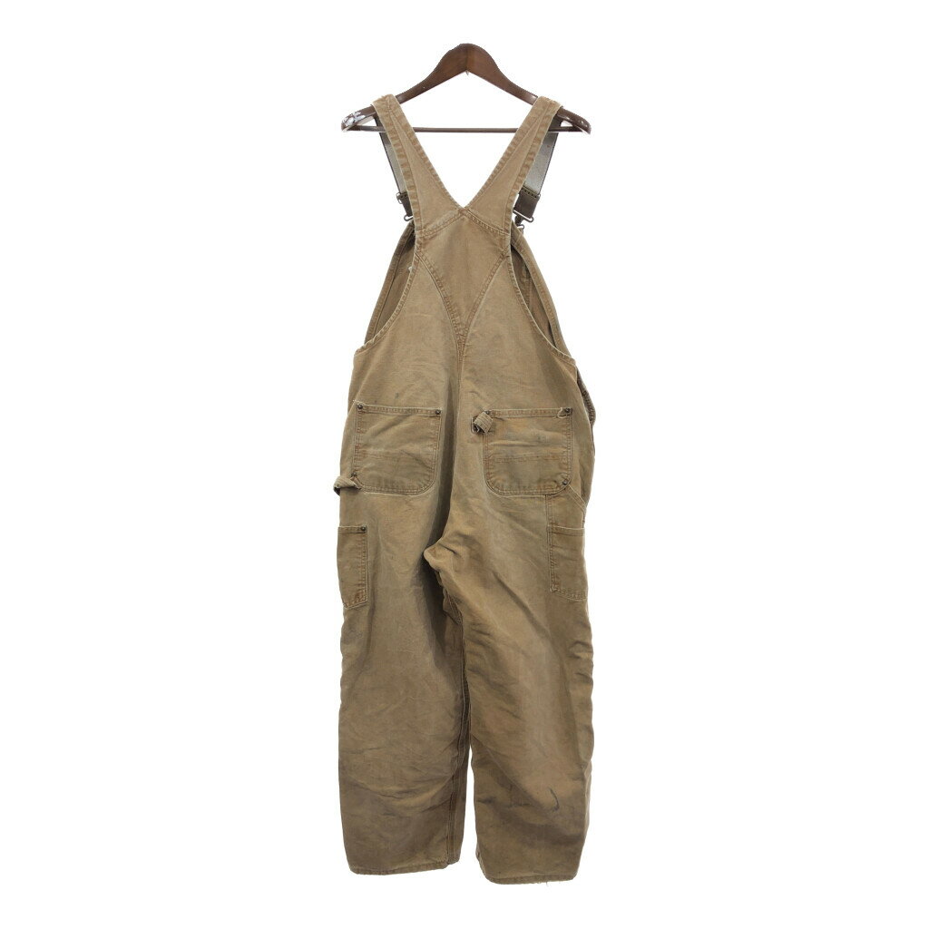 Carhartt カーハート ダック ダブルニー ビブオーバーオール ベージュ (メンズ W36 L32) 中古 古着 Q7927