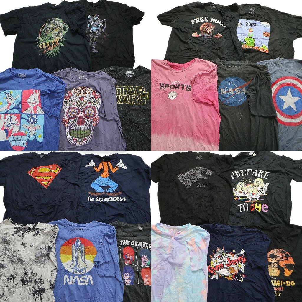 SALE 古着卸 まとめ売り カラーmix プリント 半袖Tシャツ 20枚セット (メンズ 2XL /3XL /4XL ) スターウォーズ スーパーマン 企業 MS7102のサムネイル