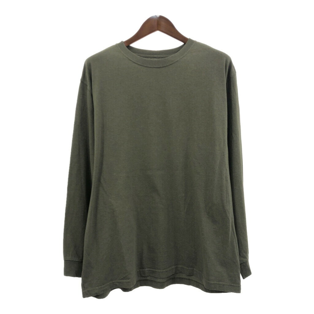 Carhartt カーハート 長袖Tシャツ 袖プリント カーキ (メンズ XL) 中古 古着 Q8141