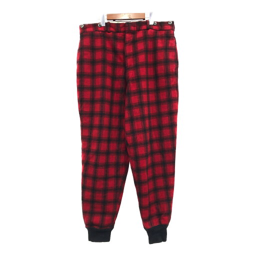 70年代 WOOLRICH ウールリッチ ウール ハンティングパンツ ヴィンテージ チェック レッド (メンズ L相当) 中古 古着 Q8380 70年代 WOOLRICH ウールリッチ ウール ハンティングパンツ ヴィンテージ チェック レッド (メンズ L相当) 中古 古着 Q8380