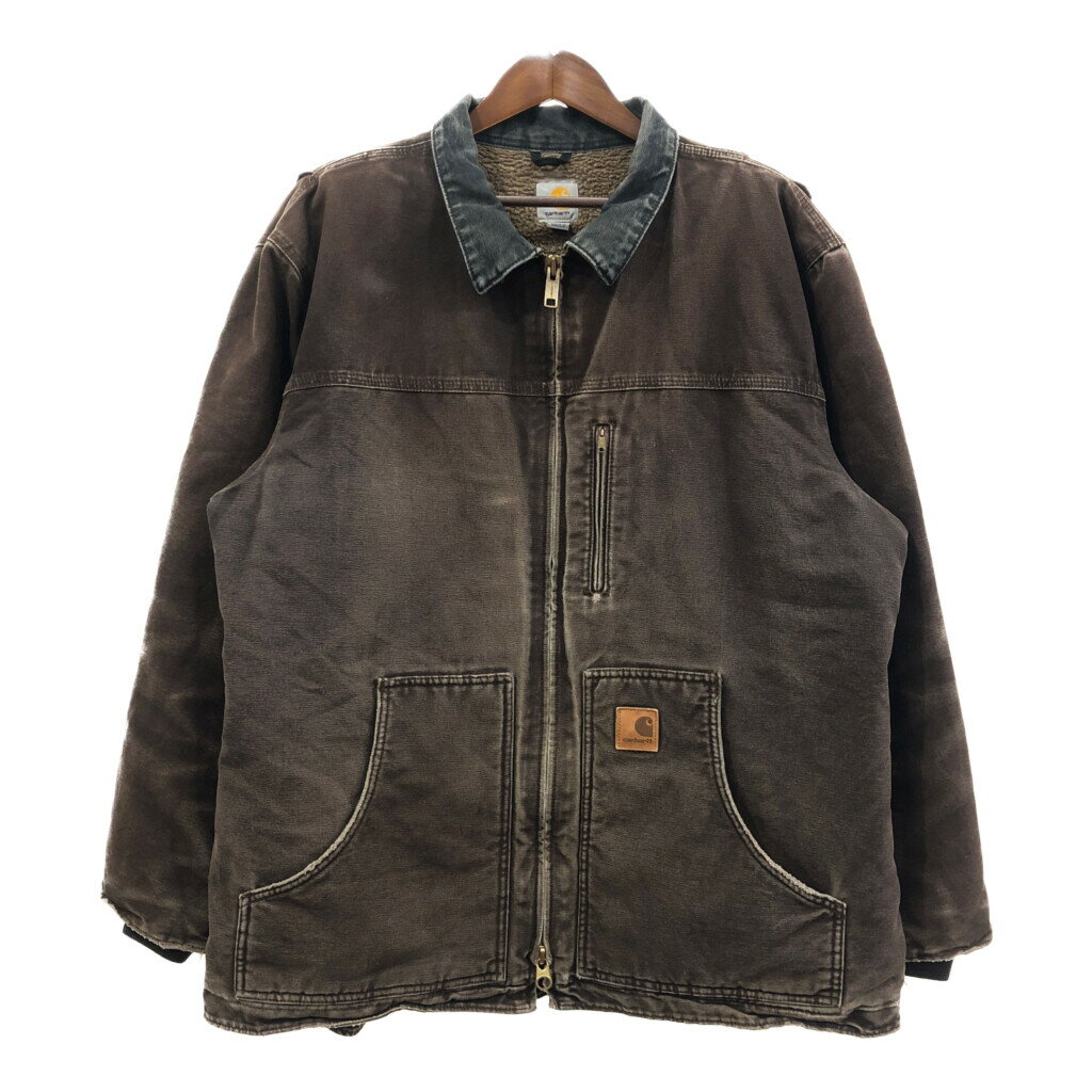 Carhartt カーハート リッジコート ダック ワーク ボア ブラウン (メンズ XL) 中古 古着 Q8401