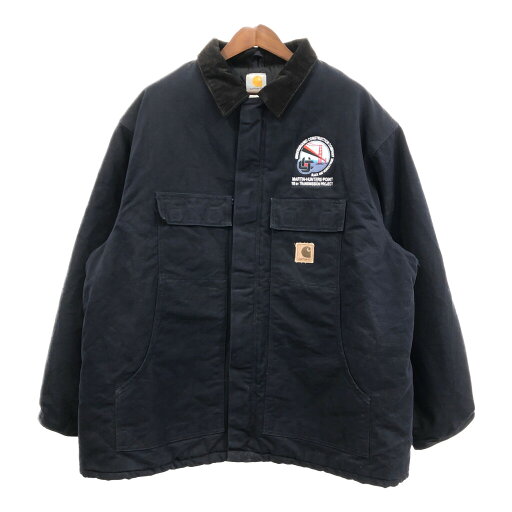 Carhartt カーハート トラディショナルジャケット ワーク 大きいサイズ 企業ロゴ ネイビー (メンズ 3XL) 中古 古着 Q8485 Carhartt カーハート トラディショナルジャケット ワーク 大きいサイズ 企業ロゴ ネイビー (メンズ 3XL) 中古 古着 Q8485