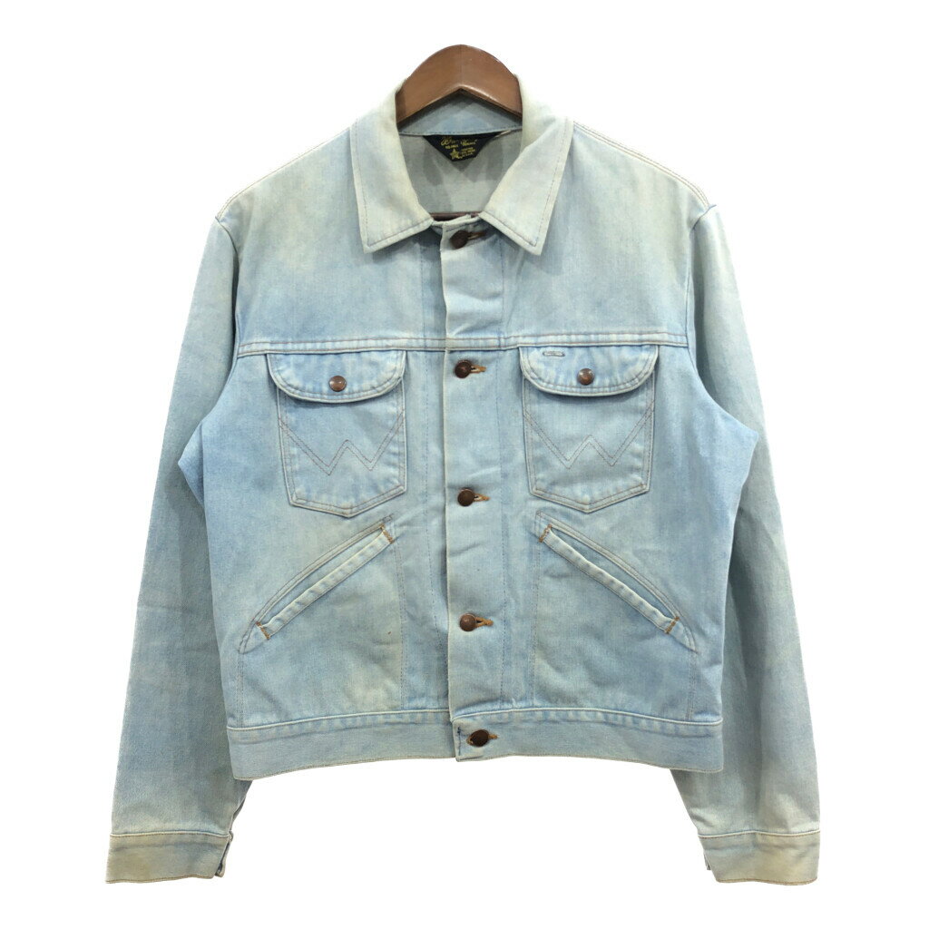 80年代 USA製 Wrangler ラングラー デニムジャケット ライトブルー (メンズ L相当) 中古 古着 Q8713