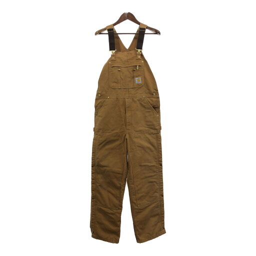 Carhartt カーハート ダック ダブルニー ビブオーバーオール 大きいサイズ ワーク ブラウン (メンズ) 中古 古着 Q8931 Carhartt カーハート ダック ダブルニー ビブオーバーオール 大きいサイズ ワーク ブラウン (メンズ) 中古 古着 Q8931