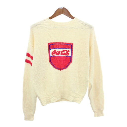 90年代 Coka Cola コカ・コーラ アクリル ニット セーター 企業ロゴ ロゴ アイボリー (メンズ L相当) 中古 古着 Q8981 90年代 Coka Cola コカ・コーラ アクリル ニット セーター 企業ロゴ ロゴ アイボリー (メンズ L相当) 中古 古着 Q8981