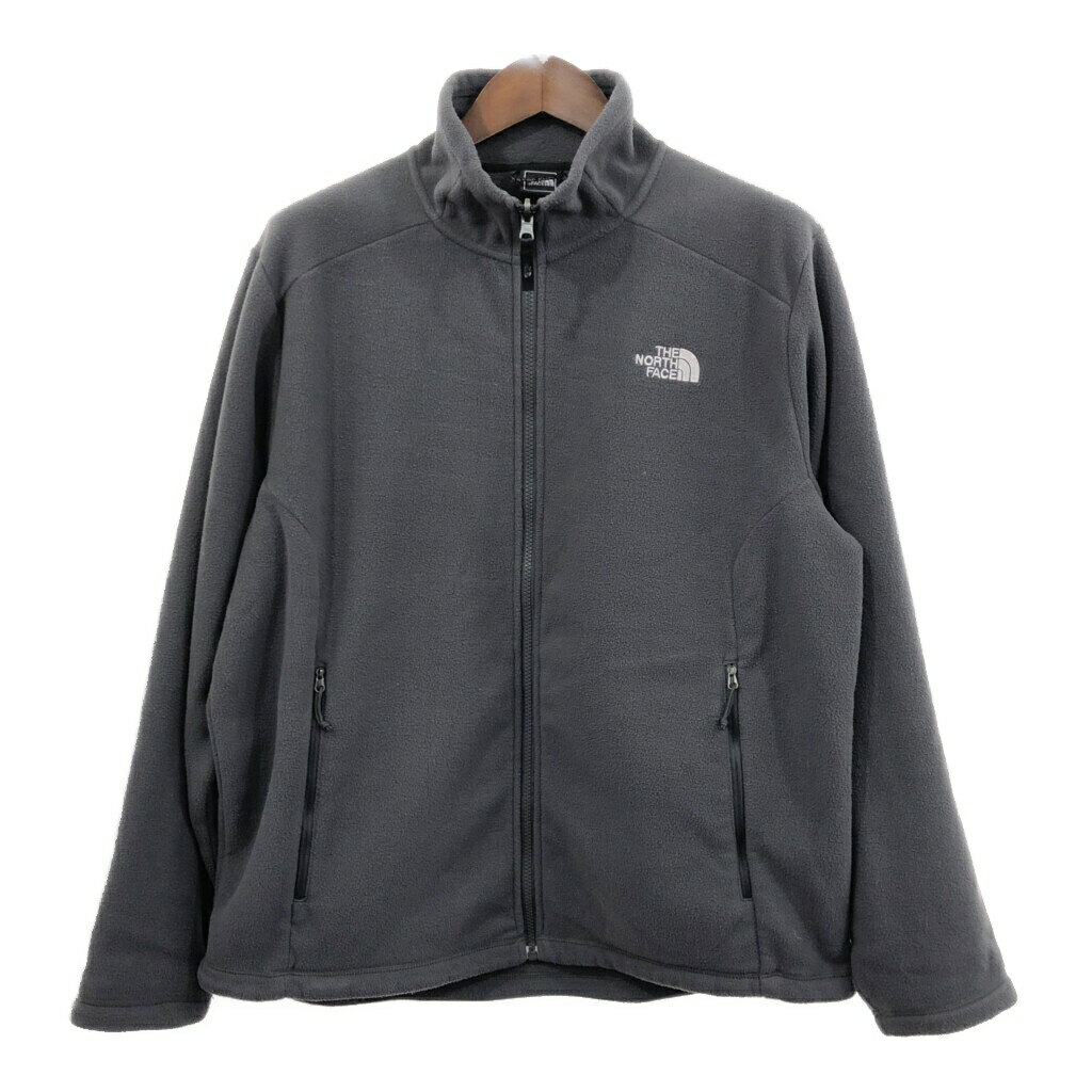 THE NORTH FACE ノースフェイス フリースジャケット アウトドア ワンポイントロゴ グレー (メンズ L) 中古 古着 Q8990
