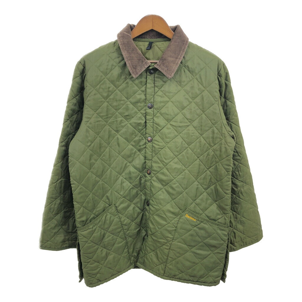 90年代 イングランド製 Barbour バブアー LIDDESDALE リッズデイル キルティングジャケット グリーン (メンズ) 中古 古着 Q9052