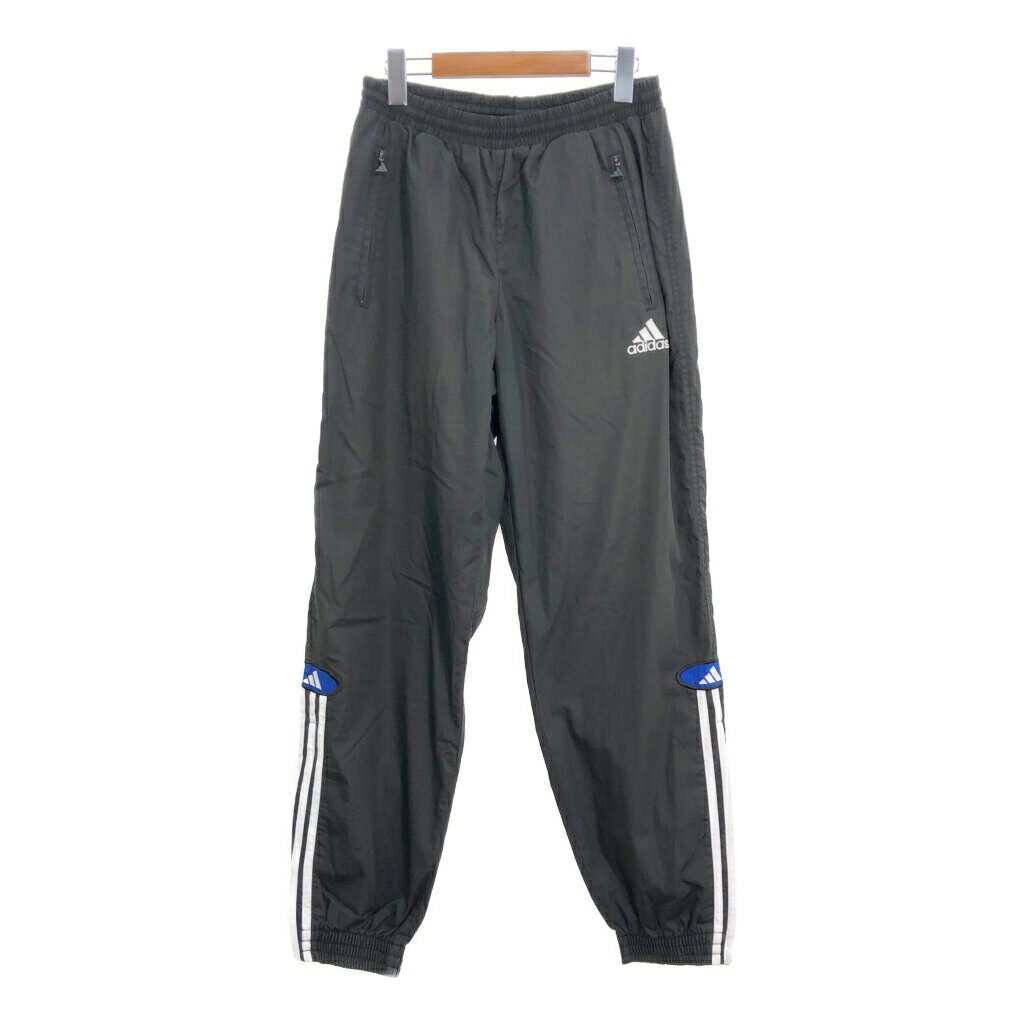 00年代 adidas アディダス トラックパンツ スポーツ ブラック (メンズ F168) 中古 古着 Q9200