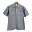 SALE///// Dickies ディッキーズ ワーク 半袖シャツ グレー (メンズ L) 中古 古着 Q9300