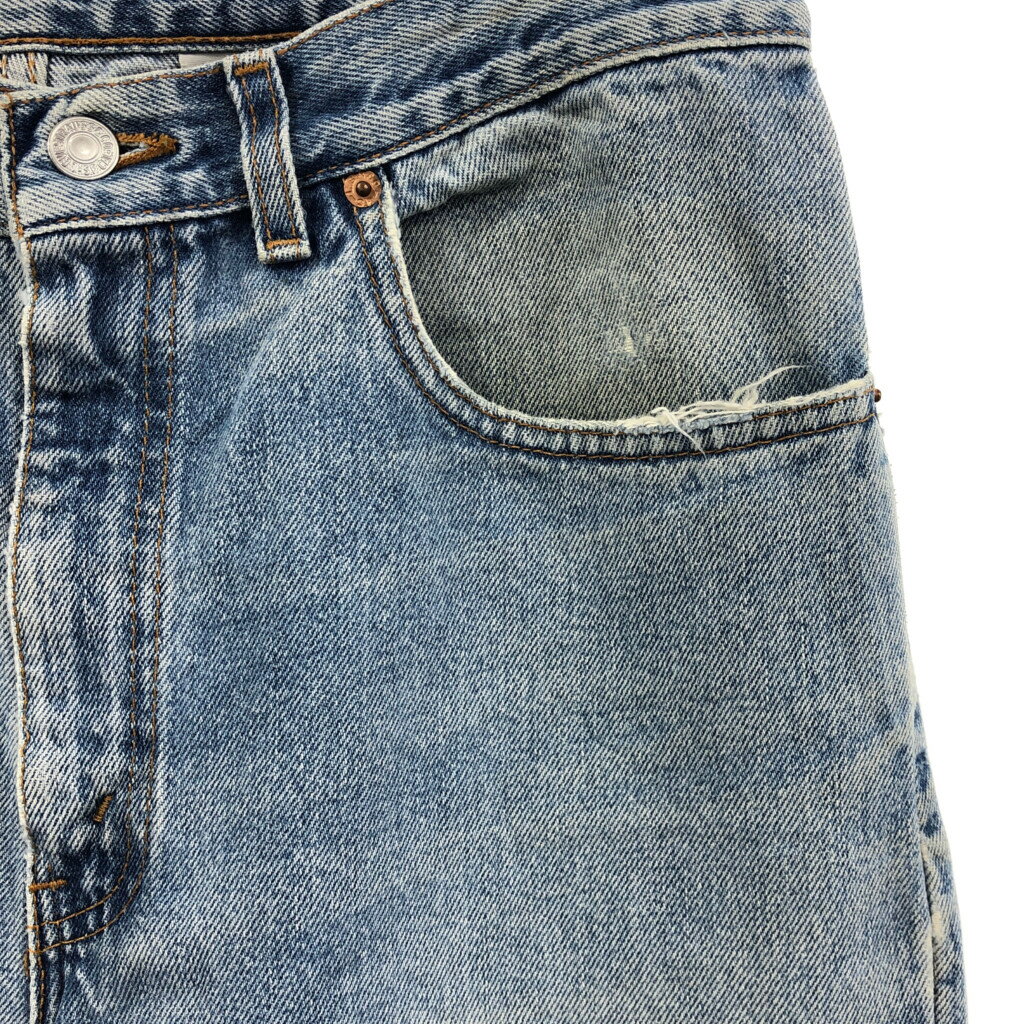 00年代 USA製 Levi's リーバイス 505 デニムパンツ ブルー (メンズ W33 L32) 中古 古着 Q8768