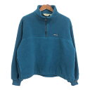 90年代 Eddie Bauer エディーバウアー ハーフジップ フリースジャケット アウトドア ワンポイントロゴ (メンズ L) 中古 古着 Q9817(4)