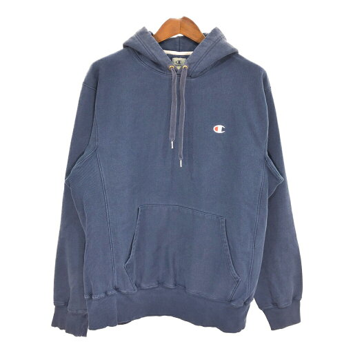 Champion チャンピオン REVERSE WEAVE リバースウィーブ パーカー ワンポイントロゴ ネイビー (メンズ L) 中古 古着 Q9595 Champion チャンピオン REVERSE WEAVE リバースウィーブ パーカー ワンポイントロゴ ネイビー (メンズ L) 中古 古着 Q9595