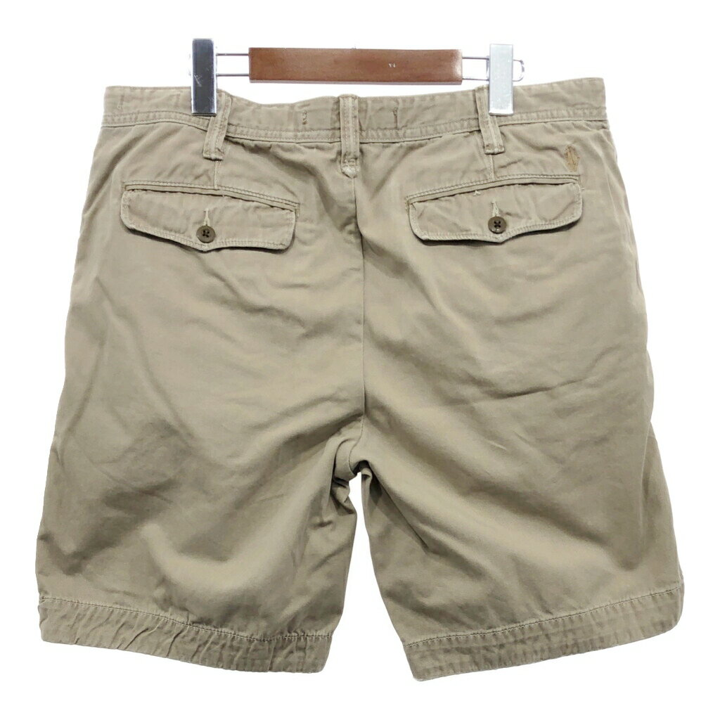 SALE///// 00年代 Polo by Ralph Lauren ポロ ラルフローレン チノ ショートパンツ ポロチノ ベージュ (メンズ 34) 中古 古着 Q9369