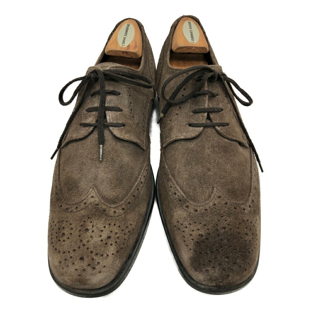 イタリア製 TOD'S スエード ウィングチップ レザーシューズ ブラウン (メンズ 7) 中古 古着 KA1135