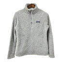 patagonia パタゴニア ロスガトス ハーフジップ フリースジャケット アウトドア ワンポイントロゴ グレー (レディース M) 中古 古着 Q9767(4)