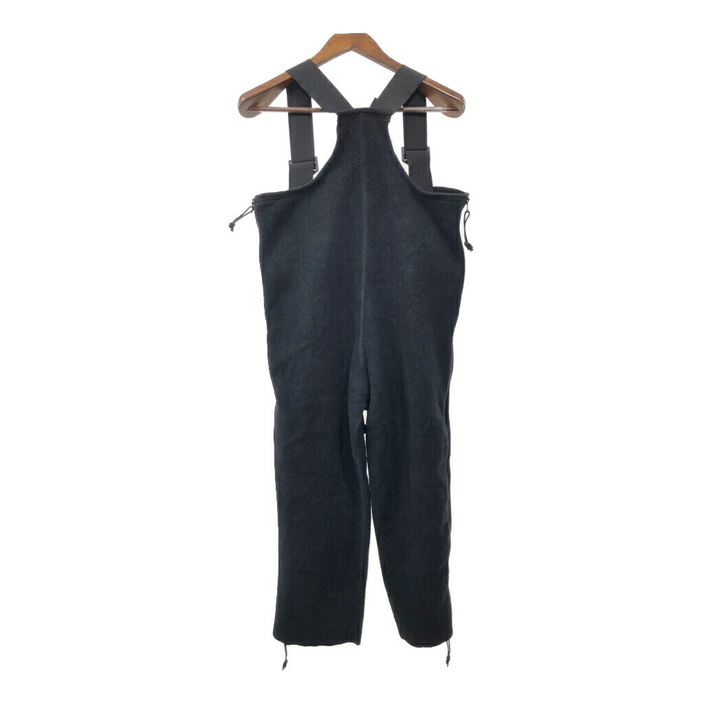 米軍実物 U.S.ARMY POLARTEC フリース オーバーオール ミリタリー ブラック (メンズ MEDIUM SHORT) 中古 古着 R0004