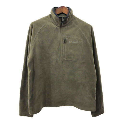 Columbia コロンビア ハーフジップ フリースジャケット アウトドア カーキ (メンズ L) 中古 古着 R0098 Columbia コロンビア ハーフジップ フリースジャケット アウトドア カーキ (メンズ L) 中古 古着 R0098