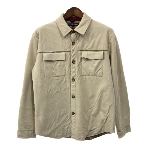 TOMMY HILFIGER トミーヒルフィガー フェイクスエード 長袖シャツ ベージュ (メンズ M) 中古 古着 Q9961 TOMMY HILFIGER トミーヒルフィガー フェイクスエード 長袖シャツ ベージュ (メンズ M) 中古 古着 Q9961