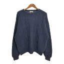 90年代 J.CREW ジェイクルー フィッシャーマン アランニット セーター ネイビー (メンズ XL) 中古 古着 R0599