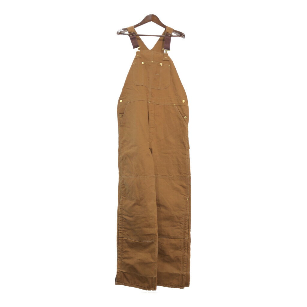 80年代 USA製 Carhartt カーハート ダック ダブルニー ビブオーバーオール ワーク 大きいサイズ (メンズ W40 L34) 中古 古着 R0763