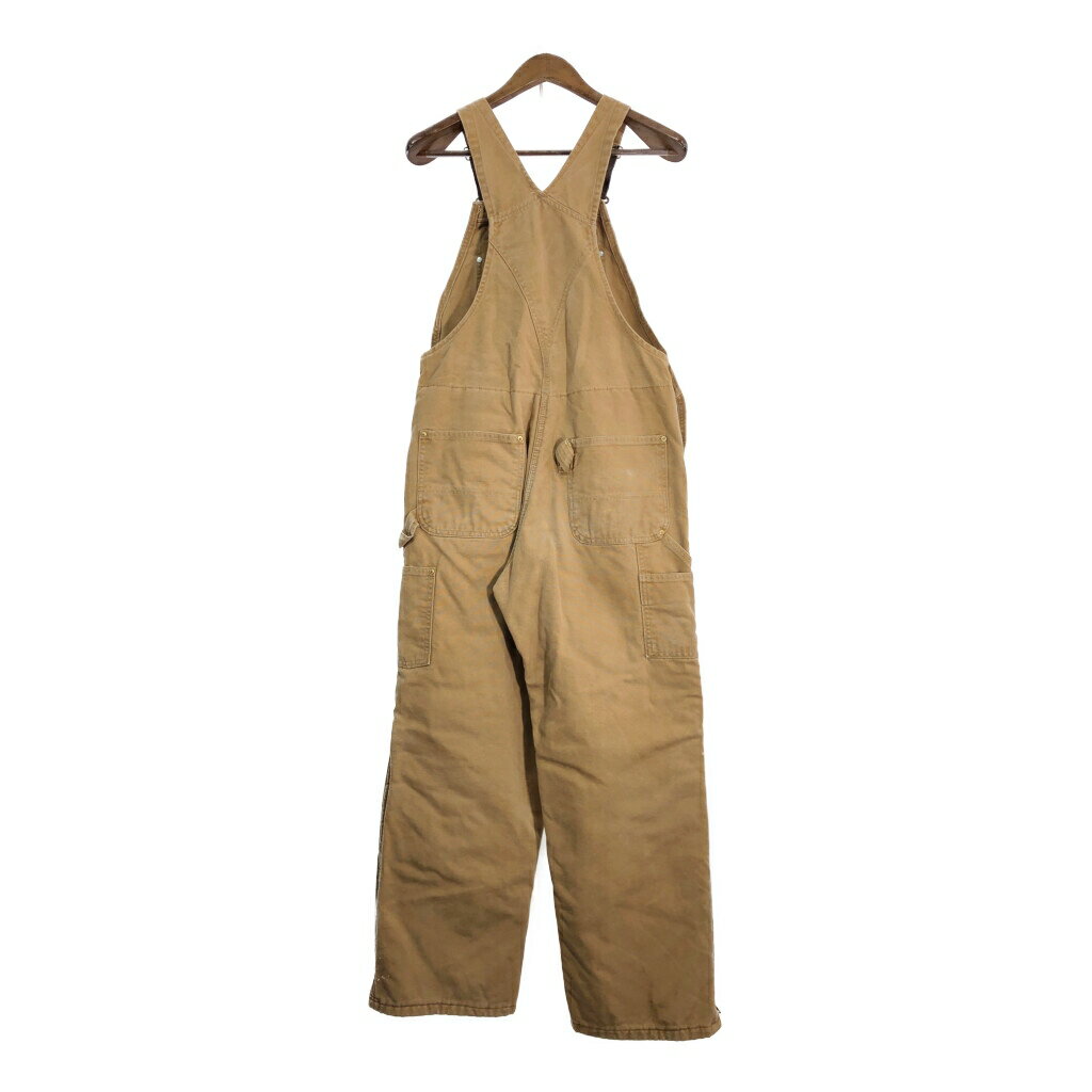 Carhartt カーハート ダック ダブルニー ビブオーバーオール ベージュ (メンズ W34 L32) 中古 古着 R0802