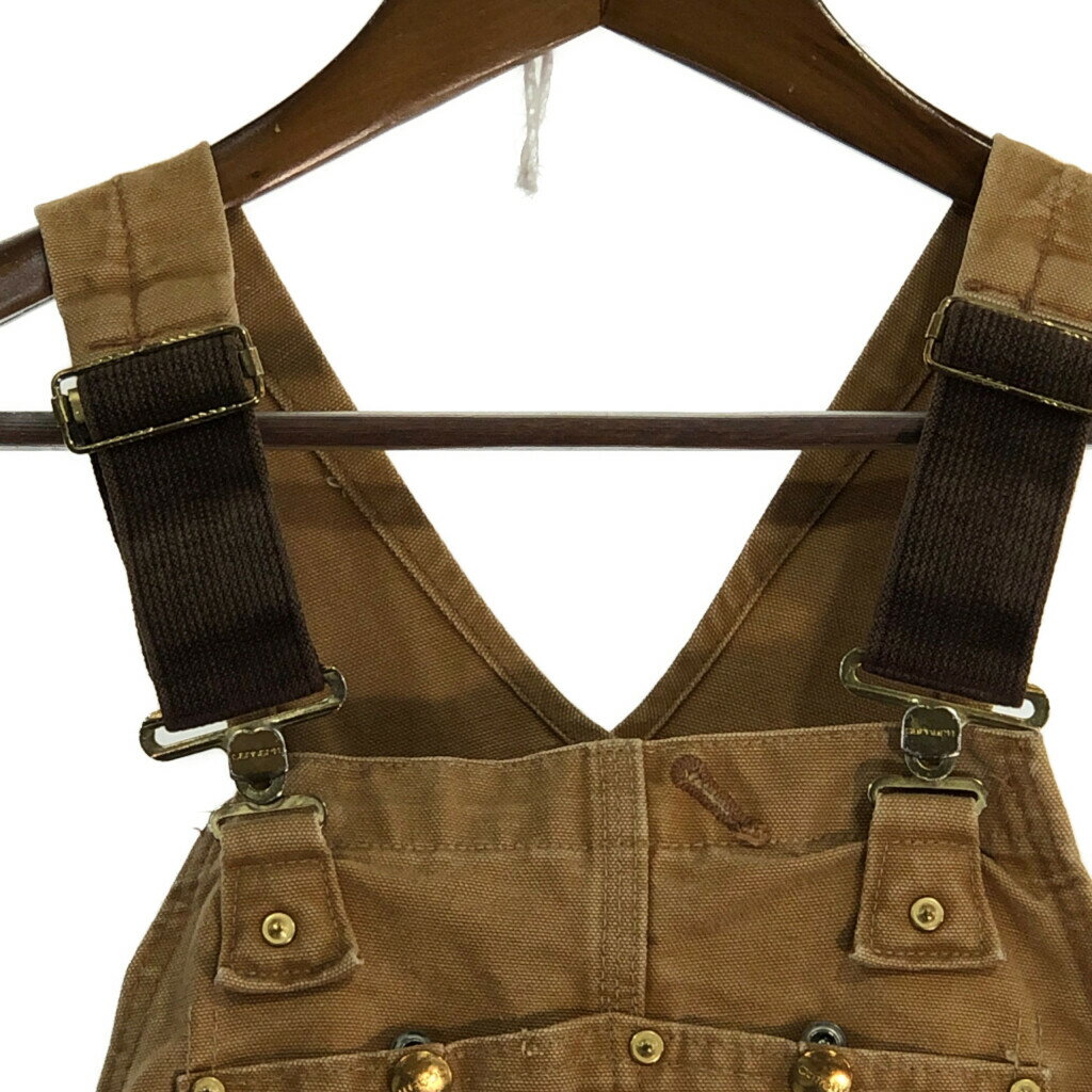 Carhartt カーハート ダック ダブルニー ビブオーバーオール ベージュ (メンズ W34 L32) 中古 古着 R0802