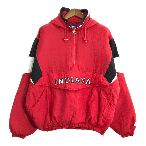 90年代 STARTER スターター インディアナ・フージャース ハーフジップ スタジアムジャケット カレッジ (メンズ XL) 中古 古着 R1162 90年代 STARTER スターター インディアナ・フージャース ハーフジップ スタジアムジャケット カレッジ (メンズ XL) 中古 古着 R1162