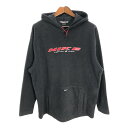 00年代 NIKE ナイキ フリースパーカー スポーツ ロゴ ブラック (メンズ XL) 中古 古着 R1216