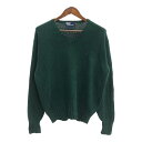 90年代 Polo by Ralph Lauren ポロ ラルフローレン Vネック コットンセーター ワンポイントロゴ グリーン (メンズ M) 中古 古着 R1490
