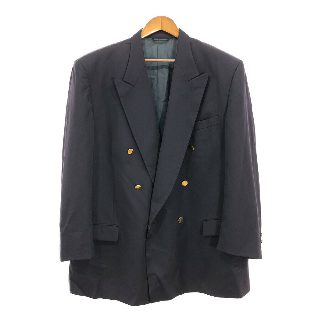 90年代 GIVENCHY ジバンシィ ウール テーラードジャケット ネイビー (メンズ L相当) 中古 古着 R1506