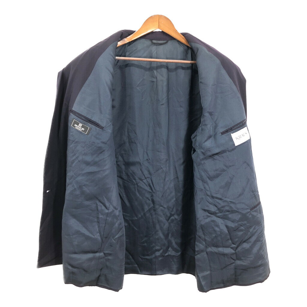90年代 GIVENCHY ジバンシィ ウール テーラードジャケット ネイビー (メンズ L相当) 中古 古着 R1506