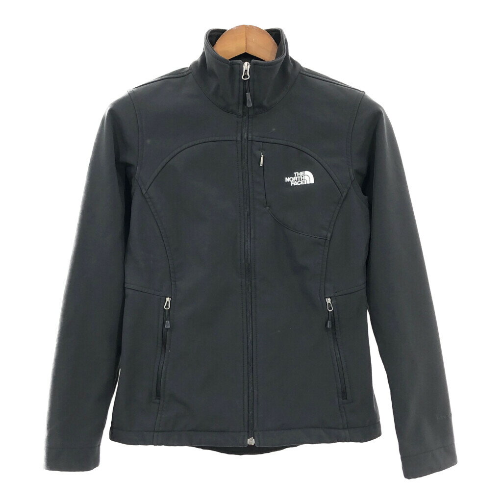 THE NORTH FACE ノースフェイス ソフトシェルジャケット アウトドア ブラック (レディース S) 中古 古着 R1555