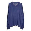 90年代 Polo by Ralph Lauren ポロ ラルフローレン コットンセーター ネイビー (メンズ XL) 中古 古着 R1607(4)