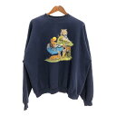 Hanes ヘインズ アニマルプリント タイガー スウェット 大きいサイズ ネイビー (メンズ 2XL) 中古 古着 R1778(4)