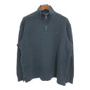 Polo by Ralph Lauren ポロ ラルフローレン ハーフジップ ドライバーズニットセーター ワンポイントロゴ (メンズ XL) 中古 古着 R1781