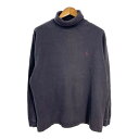 90年代 Polo by Ralph Lauren ポロ ラルフローレン タートルネック 長袖Tシャツ ワンポイントロゴ ブラック (メンズ XL) 中古 古着 R1809
