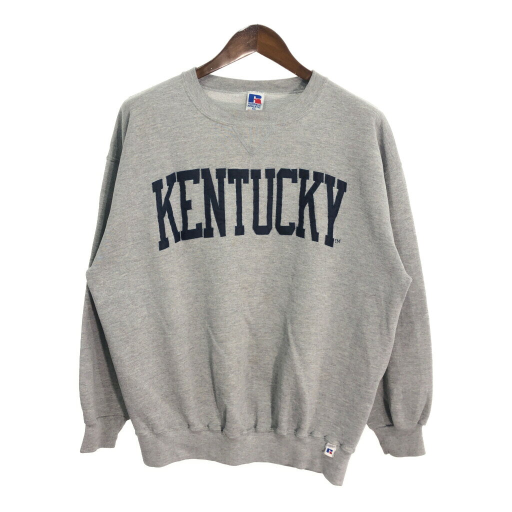 90年代 USA製 RUSSELL ATHLETIC ラッセル スウェット 大きいサイズ カレッジ ライトグレー (メンズ XXL) 中古 古着 R2254