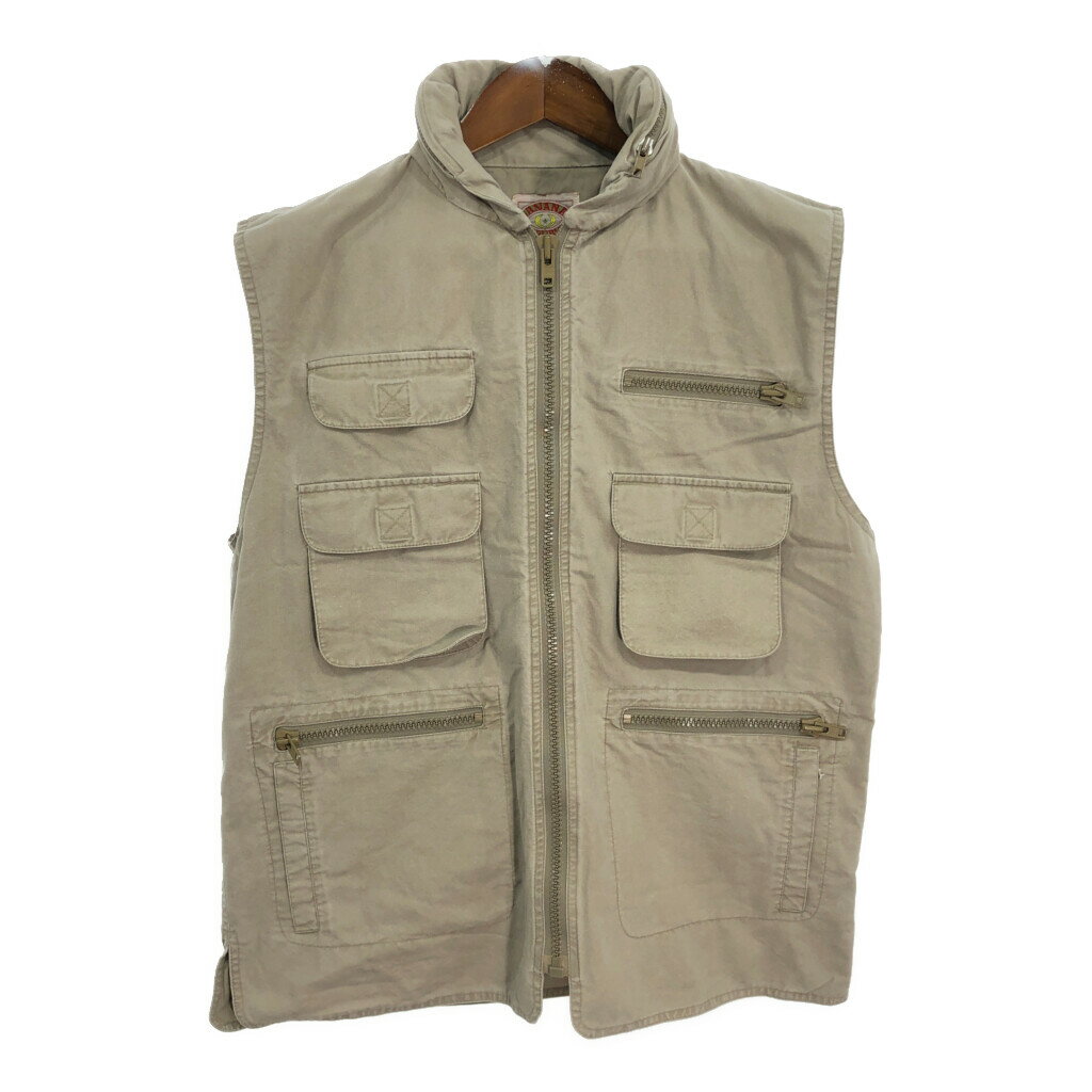 80年代 Banana Republic バナナリパブリック ハンティングベスト ベージュ (メンズ L) 中古 古着 R2288