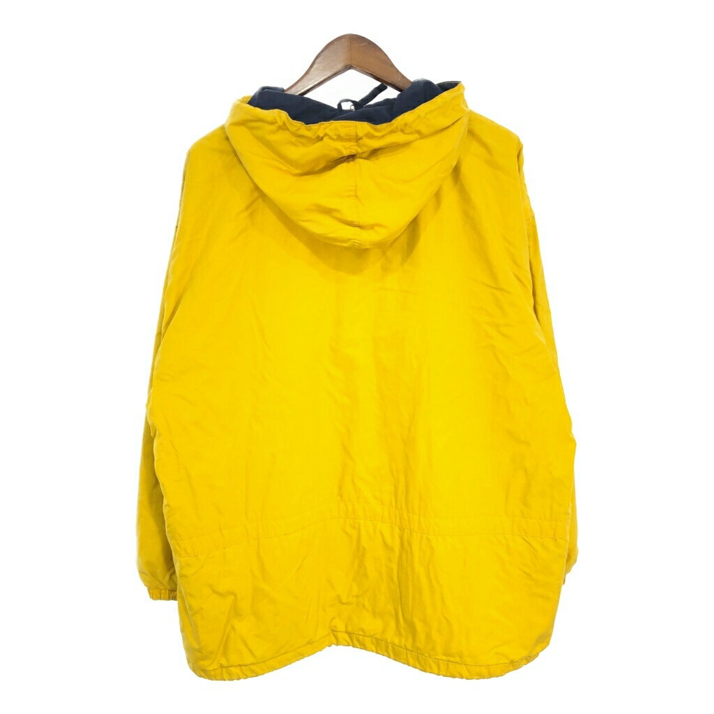 90年代 STRUCTURE SPORT ストラクチャースポーツ ナイロン アノラックパーカー ジャケット イエロー (メンズ XL) 中古 古着 R2368