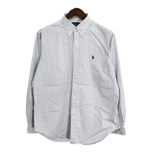 RALPH LAUREN ラルフローレン ボタンダウン 長袖シャツ ストライプ ホワイト (メンズ 16.5) 中古 古着 R2602 RALPH LAUREN ラルフローレン ボタンダウン 長袖シャツ ストライプ ホワイト (メンズ 16.5) 中古 古着 R2602