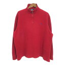 Polo by Ralph Lauren ポロ ラルフローレン ハーフジップ セーター レッド (メンズ XL) 中古 古着 R2621(4)