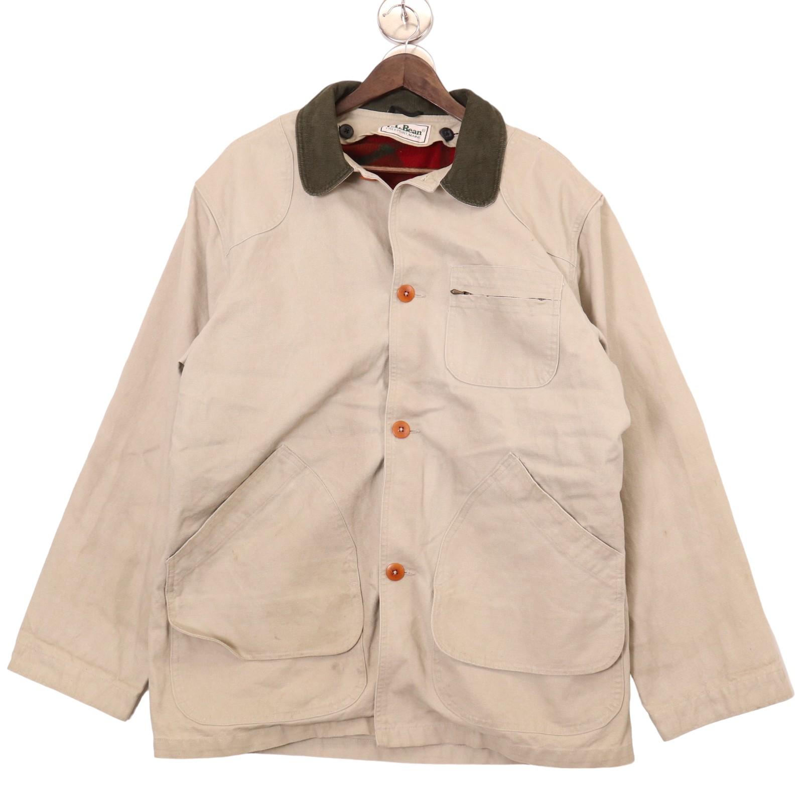 90年代 USA製 L.L.Bean エルエルビーン ハンティングカバーオール アウトドア ベージュ (レディース XL) 中古 古着 A0430