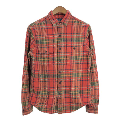 Polo by Ralph Lauren ポロ ラルフローレン ヘビーフランネルシャツ チェック レッド (メンズ S) 中古 古着 R2950 Polo by Ralph Lauren ポロ ラルフローレン ヘビーフランネルシャツ チェック レッド (メンズ S) 中古 古着 R2950