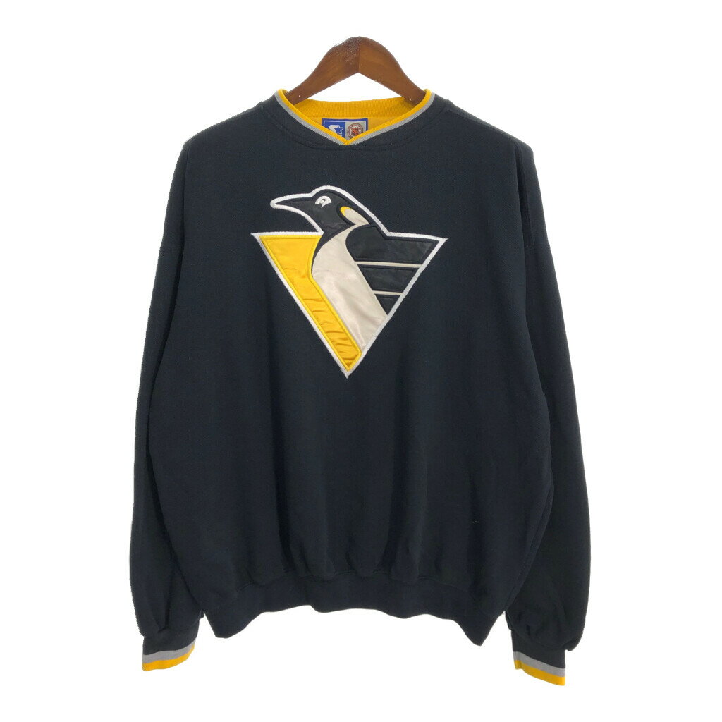 STARTER スターター NHL ピッツバーグ・ペンギンズ スウェット プロチーム ブラック (メンズ L) 中古 古着 R3361