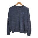 Polo by Ralph Lauren ポロ ラルフローレン コットン ニット セーター ワンポイントロゴ ネイビー (メンズ M) 中古 古着 R3449