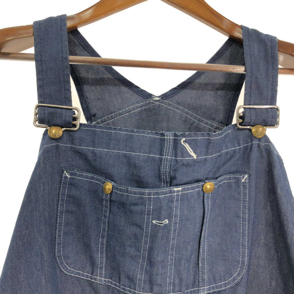 70-80年代 Sears シアーズ オーバーオール ブルー (メンズ 46/29相当) 中古 古着 R3506