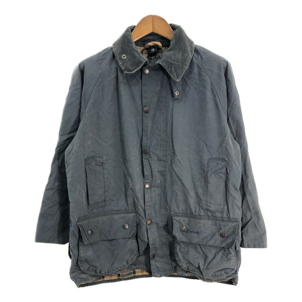 イングランド製 Barbour バブアー BEAUFORT ビューフォート オイルドジャケット ネイビー (メンズ M相当) 中古 古着 R3580