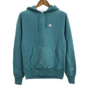 Champion チャンピオン REVERSE WEAVE リバースウィーブ パーカー ワンポイントロゴ ブルー (メンズ M) 中古 古着 R3646
